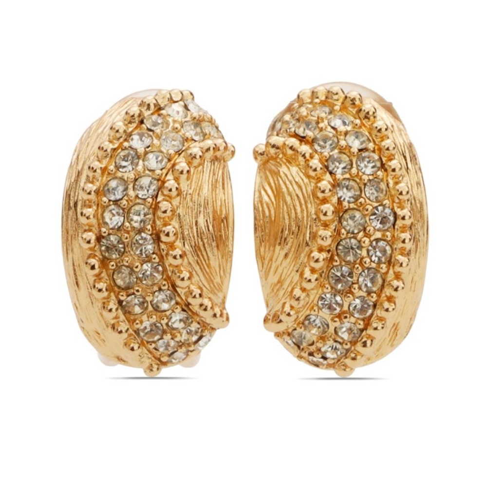 Authentic Christian Dior Rhinestone Earring metal EUC
Dior